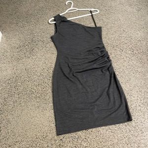 One shoulder grey dress